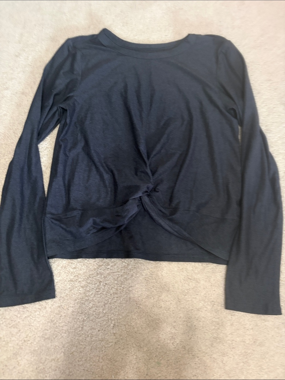 Dark Gray old navy girls large/12 Long Sleeve Twist-Front Top